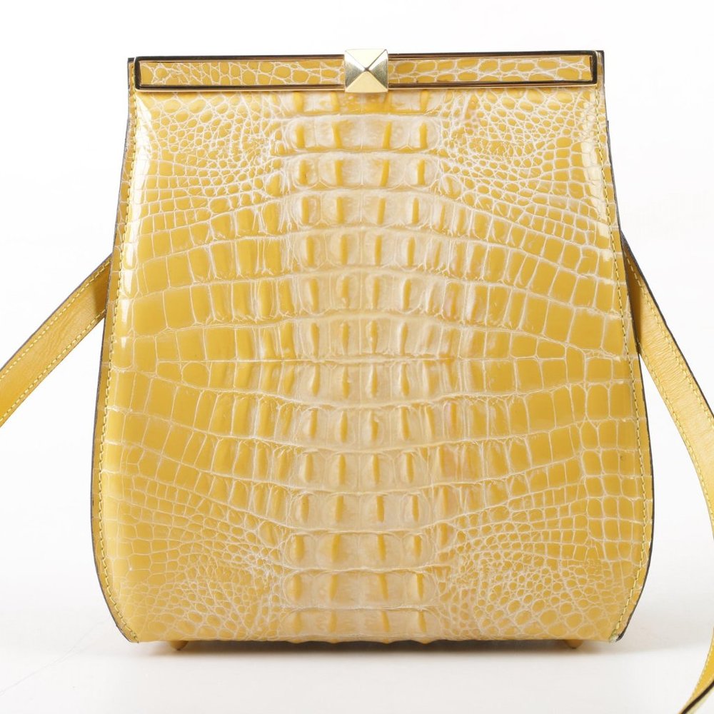 ✧ Retta Wolff • Yellow "ligator" purse - Picture 3 of 12